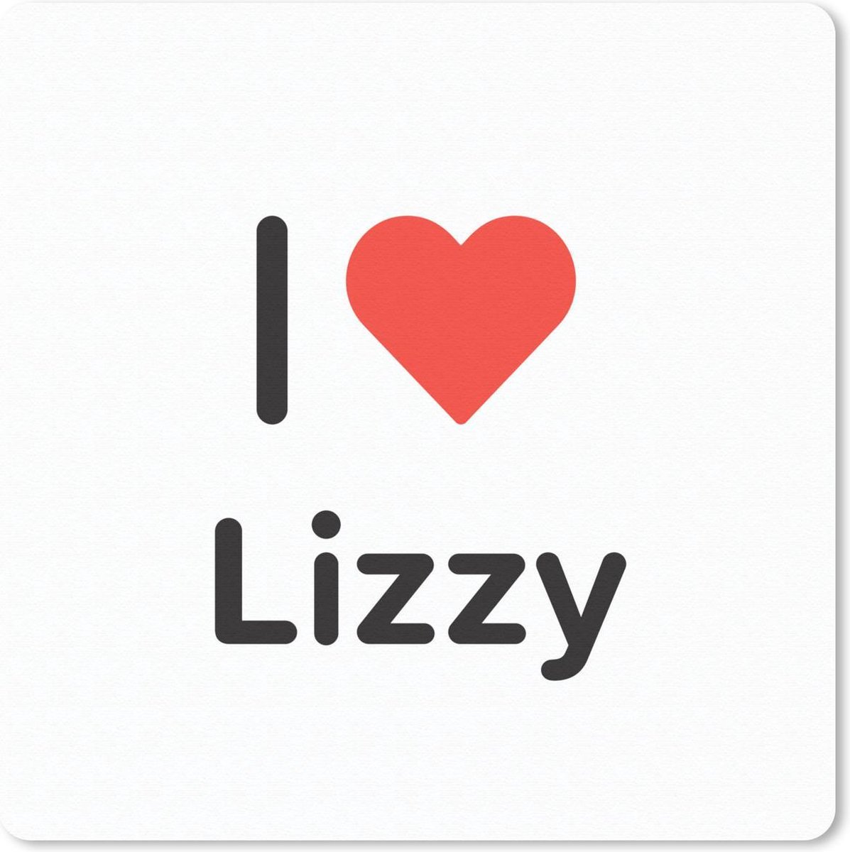 Muismat 30x30 cm - Mousepad I love - Lizzy - Meisje - Muismatten