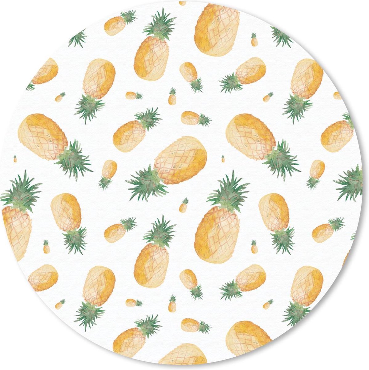 Muismat rond 30x30 cm - Mousepad Ananas - Fruit - Design - Ronde muismatten