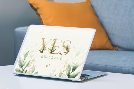 Autocollant pour ordinateur portable - 15,6 pouces - ' Yes, passé' - Proverbes - Citations - 36x27,5 cm - Autocollants pour ordinateur portable - Peau pour ordinateur portable - Couverture