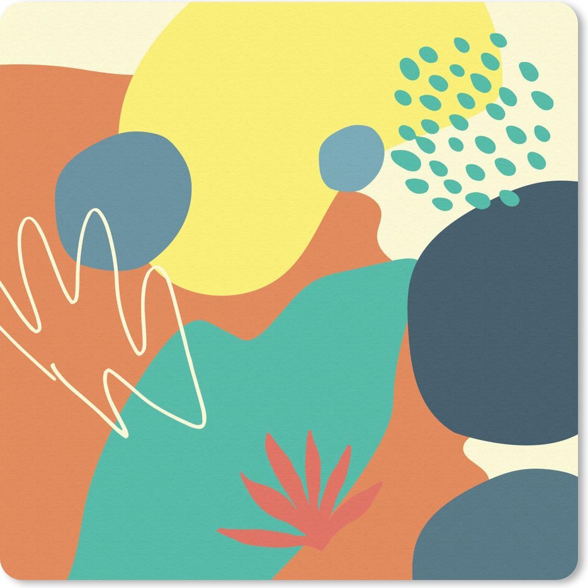 Muismat 30x30 cm - Mousepad Zomer - Vlekken - Abstract - Muismatten