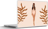 Laptop sticker - 14 inch - Zomer - Badpak - Bladeren - Pastel - 32x5x23x5cm - Laptopstickers - Laptop skin - Cover