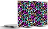 Laptop sticker - 17.3 inch - Dierenprint - Panter - Regenboog - 40x30cm - Laptopstickers - Laptop skin - Cover