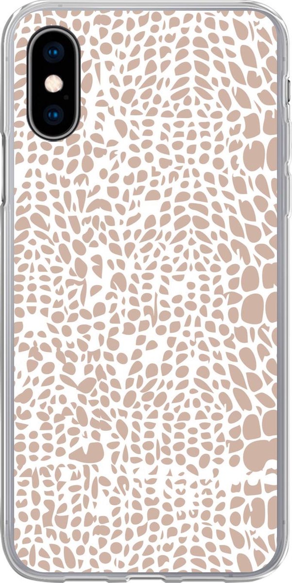 Telefoonhoesje Geschikt voor iPhone X hoesje - Dierenprint - Roze - Slang - Siliconen Telefoonhoesje Telefoonhoesje