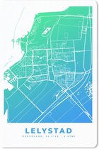 Muismat - Mousepad - Stadskaart - Lelystad - Blauw - Groen - 18x27 cm - Muismatten