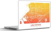 Laptop sticker - 17.3 inch - Stadskaart - Lelystad - Oranje - Nederland - 40x30cm - Laptopstickers - Laptop skin - Cover