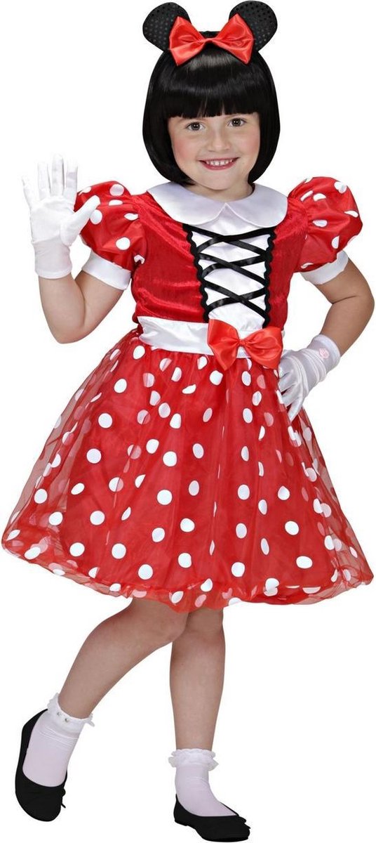 Minnie Mouse robe rouge blanc dot filles princesse robe taille 98-104 (110)  + bandeau