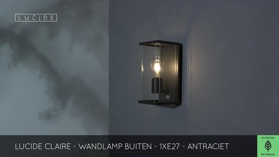 Lucide CLAIRE - Wandlamp Buiten - E27 - IP54 - Antraciet | bol.com