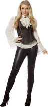 Wilbers & Wilbers - Piraat & Viking Kostuum - Klassieke Piratenblouse Vrouw - bruin - Maat 42 - Carnavalskleding - Verkleedkleding