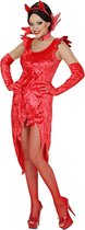 Widmann - Duivel Kostuum - Duivelin, Fluweel Lady Beelzebub Kostuum Vrouw - Rood - Medium - Halloween - Verkleedkleding