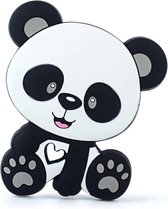 Chewzoo® - Bijtketting Stevig - Panda - Pandabeer - Zwart & Grijs