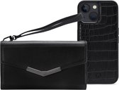 iPhone 13 Mini Clutch Case hoesje - Mobilize - Croco Zwart - Kunstleer