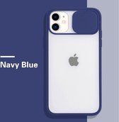 Mercury Goospery - Telefoonhoesje geschikt voor iPhone 13 - Camera Slide Case - Back Cover - Donker Blauw