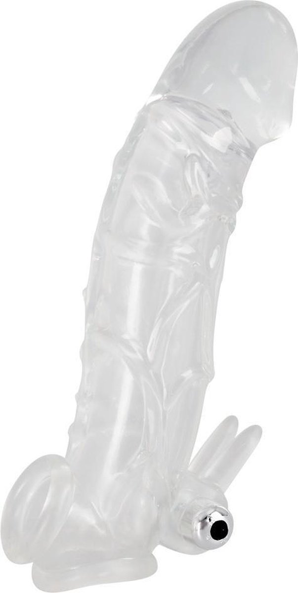 Goedkoopste You2Toys – Licht Gebogen Penis Huls Sleeve met Vibratie Kogel en Stimulatie Sprieten voor Clitoris – Transparant