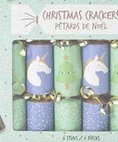 Luxe Christmas Crackers Groen / Blauw | Party Crackers | 30 cm - 6 stuks | Kerst spel cadeau's - Familie Kerstspel - Wie ben ik