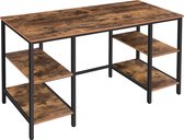 Bureau - computertafel met 4 planken - stabiele werktafel - bureautafel - 137 x 55 x 75  cm