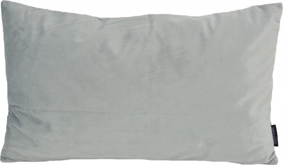 Housse de coussin longue en velours gris argenté | Velours - Polyester | 30 x 50 cm
