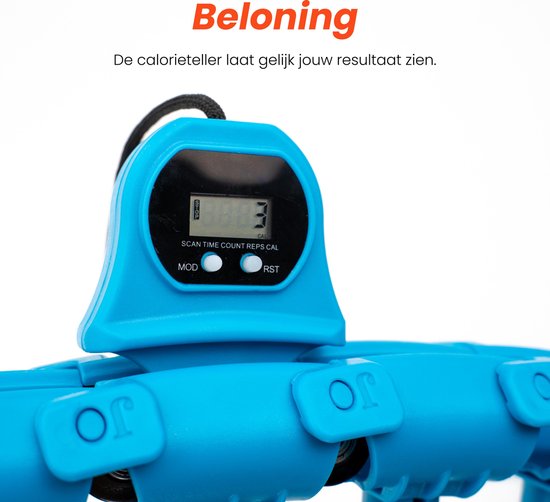 EdelSport - Fitness Hoelahoep – Hoepel- Hula Hoop fitness- Hoelahoep met gewicht - Massage – Thuis Sporten – Afvallen – Buikspieren – Blauw