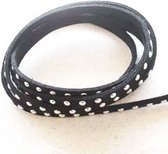 Band imitatie suede met studs 5 milimeter zwart 1m