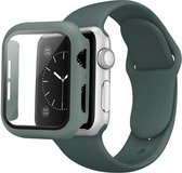 Apple Watch Serie 1, 2 & 3 (42mm) Siliconen Bandje & Screenprotector met Behuizing - Groen