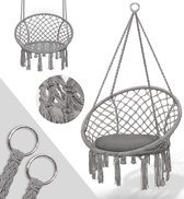 Sens Design Hangstoel - voor binnen en buiten - macramé look - grijs