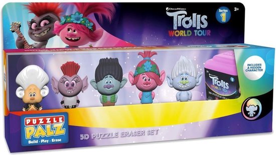 Ensemble de gommes de puzzle 3D Trolls World Tour (6 pièces) | bol.com
