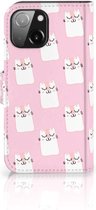 GSM Hoesje iPhone 13 Mini Bookcase Valentijn Cadeaus Sleeping Cats