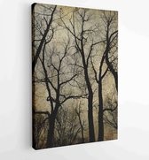 Canvas schilderij - Art grunge empty forest background, card -  Productnummer 61468639 - 80*60 Vertical