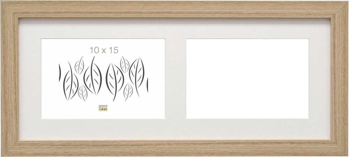 Deknudt Frames fotolijst S66KD2 - naturel - 2 horizontale foto's 10x15 cm