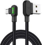 DrPhone MDD Series Micro-USB Oplaadkabel 2.4A – Oplaadsnoer - 90 graden Haaks Nylon Gevlochten Kabel & Data synchronisatie - 1.8M