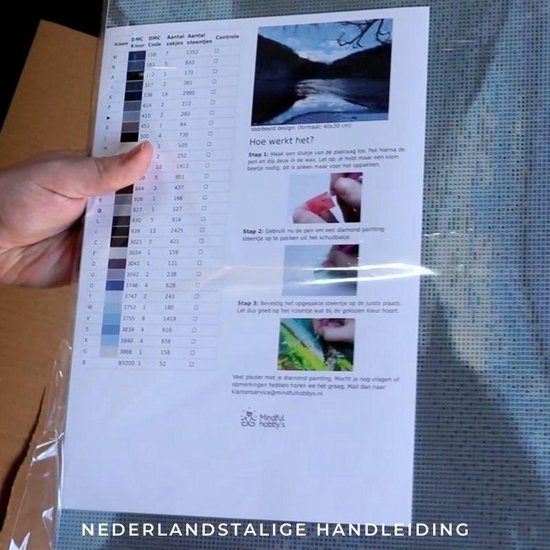 Peinture au Diamond - Mer et plage derrière la porte - Fabriqué aux Nederland - 50 x 70 cm - matériau toile - pierres carrées + stylo de luxe gratuit d'une valeur de 12,99 €