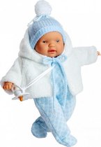babypop Lloroncete meisjes 28 cm wit/lichtblauw 5-delig