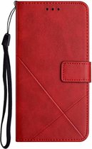 Hoesje iPhone 13 Pro - Wallet case - Book cover - Case shockproof - Hoesje met ruimte voor pasjes - Rood