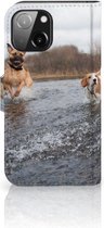 GSM Hoesje geschikt voor iPhone 13 Mini Wallet Book Case Honden Labrador