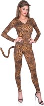 Karnival Costumes Jumpsuit Catsuit Luipaard Halloween Kostuum Dames Halloween Kostuum Volwassenen Carnavalskleding Dames Carnaval - Polyester - Bruin - Maat S - 2-Delig Catsuit/Hoofdband