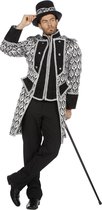 Venetie & Gemaskerd Bal Kostuum | Koninklijke Jas Platina Zilver Man | Maat 54 | Carnaval kostuum | Verkleedkleding