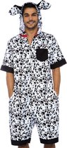 Dalmatian Dog jumpsuit heren kostuum zwart/wit - S/M - Leg Avenue