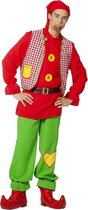 Wilbers - Dwerg & Kabouter Kostuum - Bontgekleurde Kabouter Sprookjesbos - Man - rood,groen - Maat 50 - Carnavalskleding - Verkleedkleding