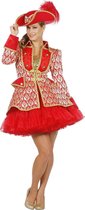 Wilbers - Jaren 20 Danseressen Kostuum - Rode Show Jas Opera Vrouw - rood - Maat 40 - Carnavalskleding - Verkleedkleding