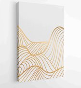 Canvas schilderij - Earth tones landscapes backgrounds set with abstract mountains line art design for print, cover, wallpaper. 2 -    – 1815155129 - 80*60 Vertical