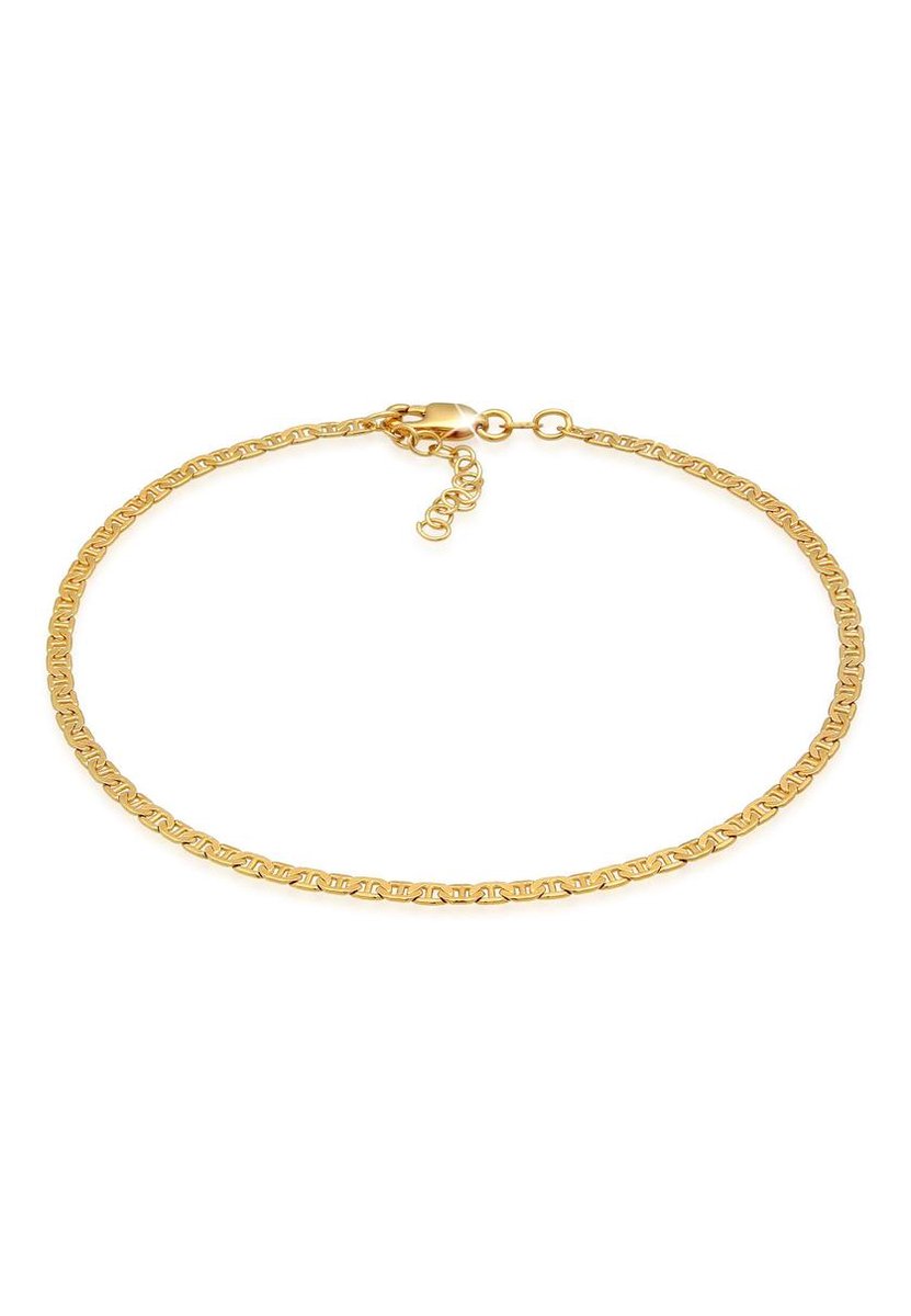 Elli - Enkelbanden - Dames Stang Curb Ketting Basic Verstelbaar in 925 Sterling Zilver - Dames