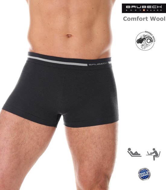 Dilling Merino Boxershorts für Herren - 100% Bio-Merinowolle Schwarz S