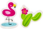 Kinder traktatie uitdeelcadeau | Gummetjes Flamingo / cactus 4cm (12 st.)