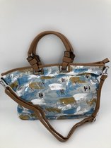 Brovari - Strandtas - Jeans blauw - met ritsluiting en afneembare schouderband