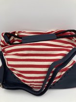 Brovari - Strandtas - Rood / Beige - gestreept - met rits