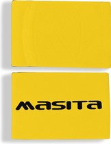 Masita | Scheenbeschermerhouder - Extreem Elastisch - Diverse Sporten - één maat - Geel-Zwart - One size