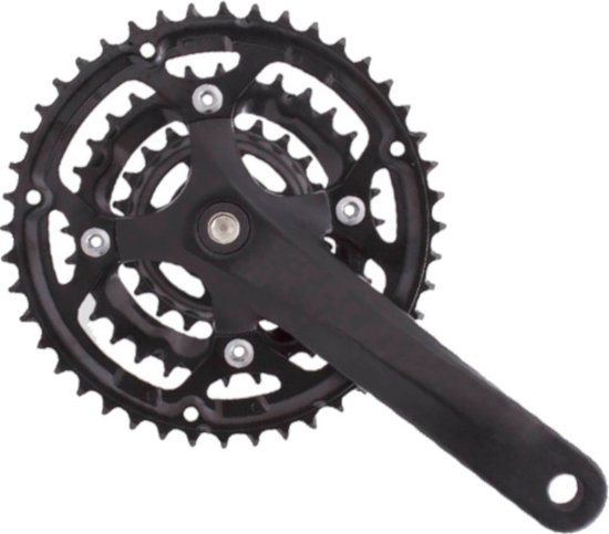 Foto: Lasco crankset fm 628 cnc 44 32 22t 170 mm aluminium zwart