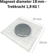 Aimants à coudre étanches - 10 pièces Ø 18 mm - aimants pour rideaux à coudre dans le tissu - force 1,8 KG