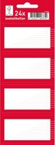 boeketiketten junior papier rood/wit 7,5 x 5 cm 24 stuks