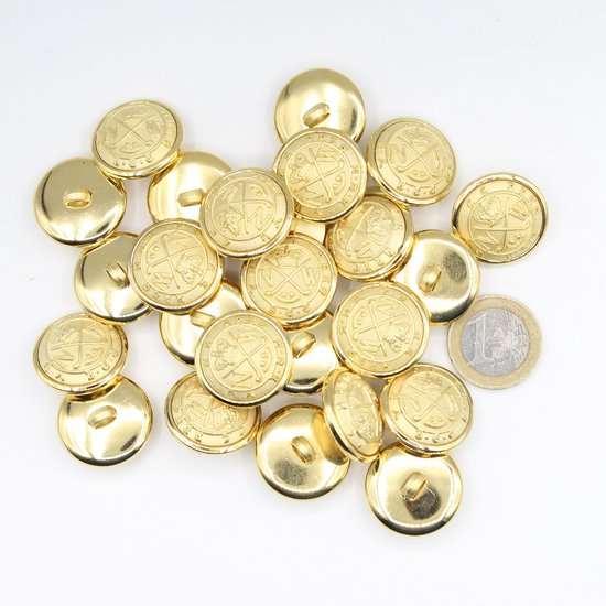10Pcs Kleding Knopen - Metalen Spiraal Patroon Naaien Knopen Schacht Ronde Gevormde Knoop Set voor Blazer, Suits, Jas, Uniform, Jasje (Goud, 23mm