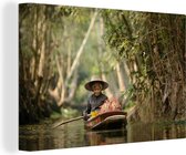 Canvas Schilderij Varende man in Thailand - 60x40 cm - Wanddecoratie
